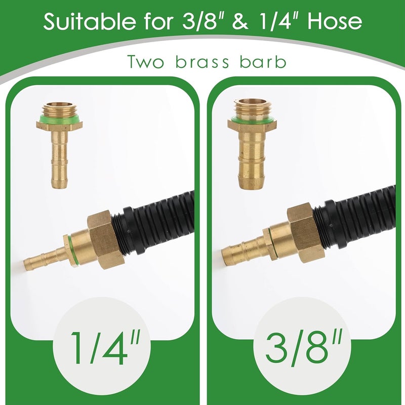 VanPet Stainless Steel Sprayer Wand Replacement with 3 Types of Nozzles, Fan Nozzle, 1/4" & 3/8" Brass Barb and 2 Hose Clamps (29 Inch Wand with 3 Nozzles) - Image 4